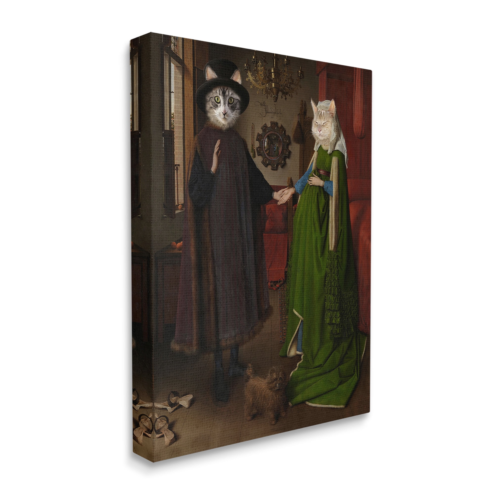Stupell Industries Classic Painting with Cats Animals & Insects Painting Gallery Wrapped Canvas Art Print Wall Art, 24 x 30