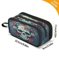 thumbnail image 3 of ALAZA Human Skeleton Listening Music Pencil Case Bag 3 Compartment Pen Pouch Large Storage Holder Box Organizer, 3 of 8