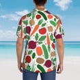 thumbnail image 4 of Pofeuu Vegetables Print Hawaiian Shirt for Men Sleeves Casual Button Down Summer Beach Dress Shirts T-Shirts,Medium, 4 of 7