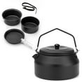 thumbnail image 1 of Lightweight Aluminum Alloy Camping Cookware Set with Non-Stick Coating - 6-Piece Kit Including 1.1L Kettle, Rice Pot, Soup Pot, Frying Pan, Clip & Strap for Outdoor Hiking, Picnics & Backpacking, 1 of 6