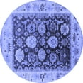 thumbnail image 1 of Ahgly Company Indoor Round Oriental Blue Industrial Area Rugs, 5' Round, 1 of 4