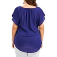 thumbnail image 5 of MAWCLOS Women Plus Size Blouse Short Sleeve V Neck Basic Tunic Tops Summer Casual Loose Shirts Tee, 5 of 5
