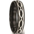 thumbnail image 6 of Black Ti & Sterling Silver Satin Infinity Ring, 6 of 6