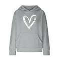 thumbnail image 4 of Mercatoo Girls Cute Heart Printed Hoodies School Casual Oversized Long Sleeve Kids Comfy Soft Pullover Tops Fall Winter Warm Clothes, 4 of 8