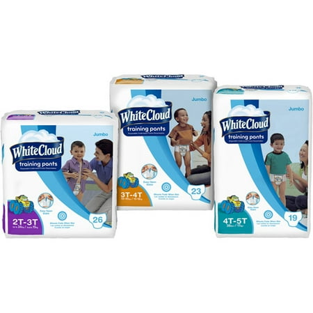 White Cloud Jumbo Pack Boy 2T-3T Training Pants, 26 Ct