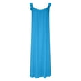 thumbnail image 4 of Efsteb Womens Dress Casual Ruched Plus Size Long Tank Dress Resort Dress Sleeveless Spring Crew Neck Solid Color Loose Fit ,Size:S, 4 of 5