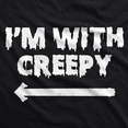 thumbnail image 2 of Mens I'm With Creepy T Shirt Funny Costume Ideas Halloween T Shirt for Dad Graphic Tees, 2 of 9