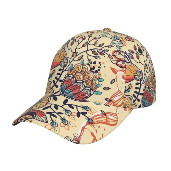 Balery Floral With Birds And Fantasy Flowers Baseball Cap For Women Men,Adjustable Size For Running Workouts And Outdoor Activities All Seasons