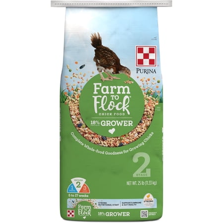 Purina® Farm to Flock™ 18% Grower Chick Food, 25 Pound Bag