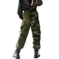 thumbnail image 3 of Rolanko Girls Cargo Pants for Kids Loose Streetwear Hip Hop Dance, 3 of 6