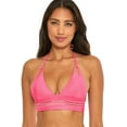 thumbnail image 4 of Isabella Rose Womens Queensland Halter Top Solid Nylon Bikini Swim top, 4 of 6