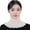 White, variant on Women's Knitted Neck Collar, Double Layer Warm Thickened Ruffle Edge Scarf, Convertible Snood Wrap for All Seasons, Indoor Outdoor Use and Fashion Outfit Accessory-White