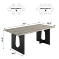 thumbnail image 3 of 71 Inch Dining Table for 6-10 People, Rectangular Kitchen Table with Extra Thickened Tabletop & Sturdy Base, Modern Wood Finish, Grey + Black, 3 of 7