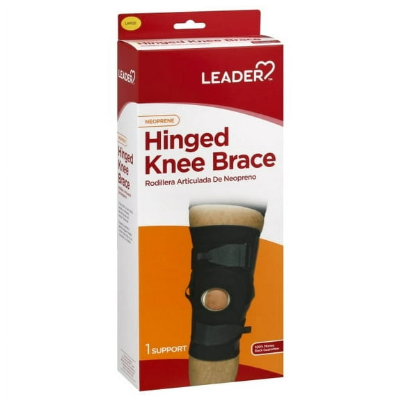 Leader Neoprene Hinged Knee Brace, Black, Large, 1ct