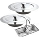 thumbnail image 1 of Fregadero de cocina universal con 2 filtros, rejilla de tapa, fregadero de cocina de acero inoxidable para cocina y baño (lado ancho perforado, modelo corto + tapa), diámetro exterior 11 cm, diámetro, 1 of 5