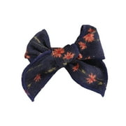 ins children's hair accessories pastoral printing bow baby hairpin girls side clip