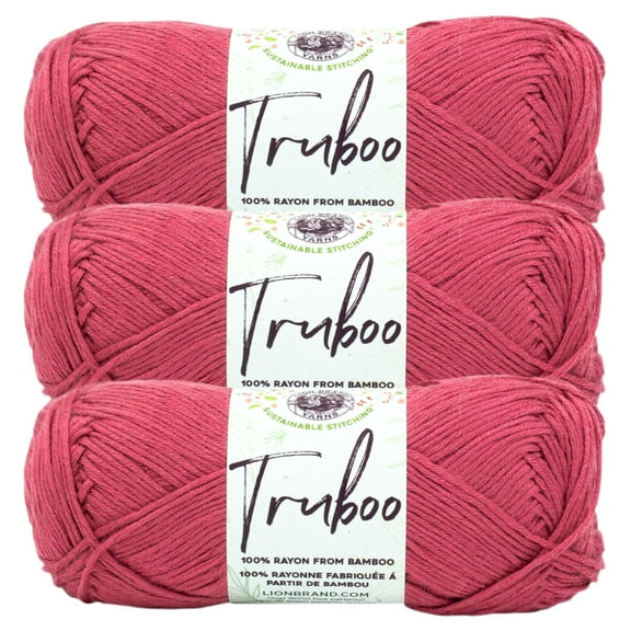 Lion Brand Yarn Truboo Rose Yarn 3 Pack