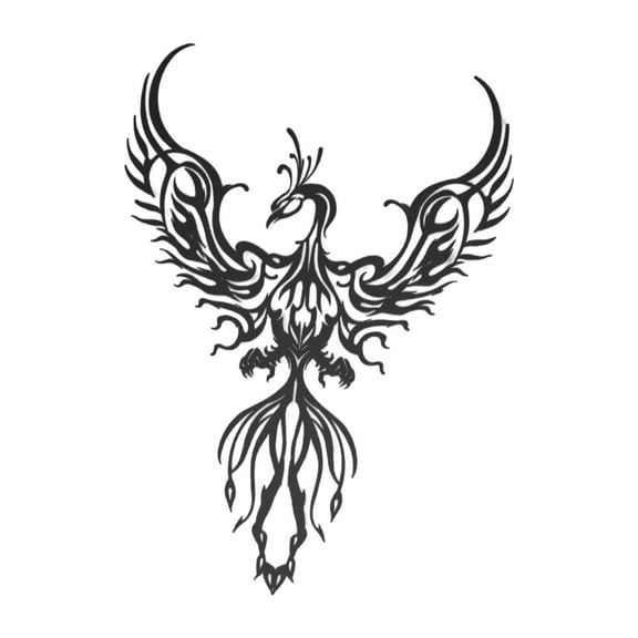 Rustic Metal Phoenix Wall Hanging Animal Statue Phoenix Ornament Wall Sculpture for Room Garden Office Decoration , 35cm