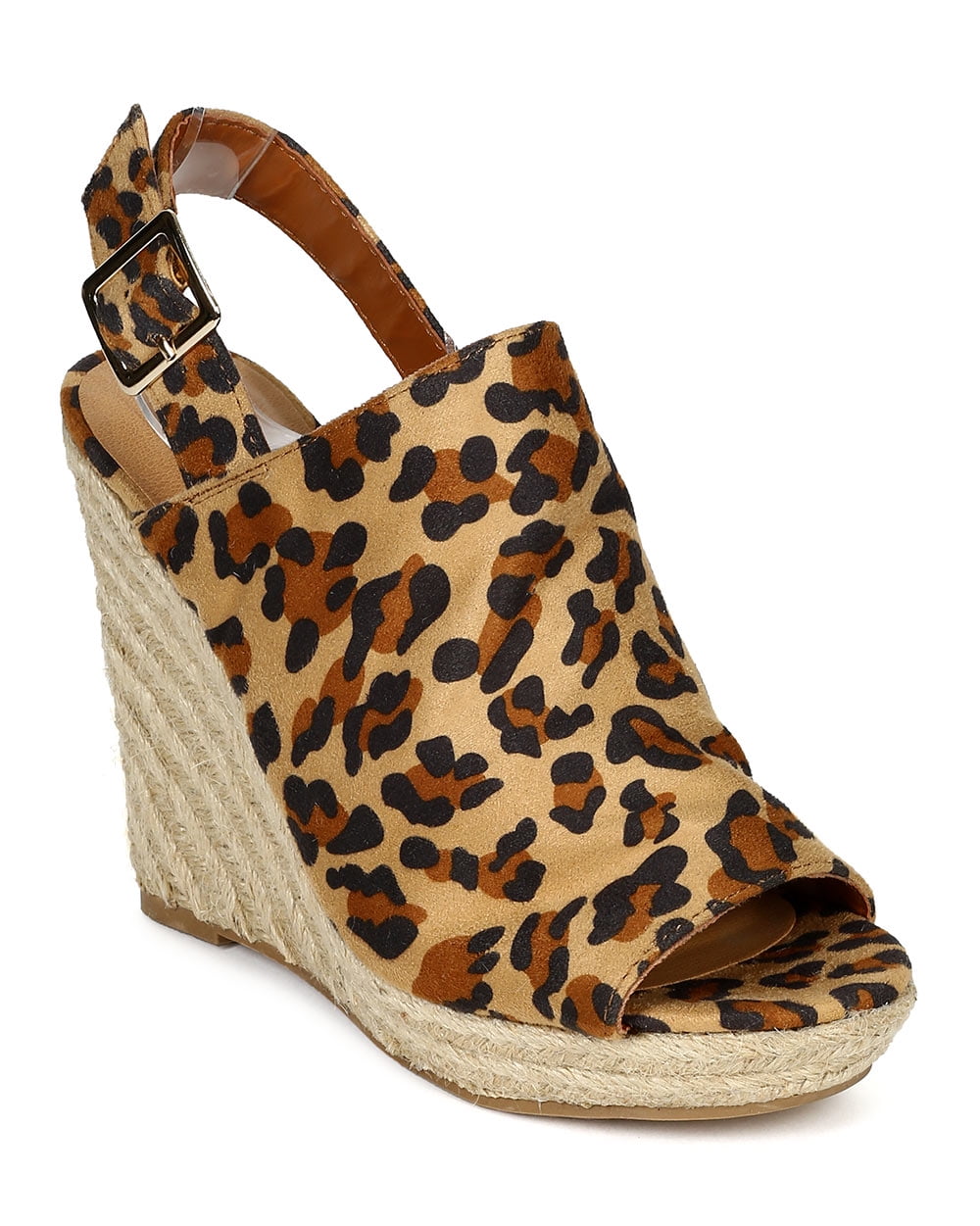 Printed Open Toe Slingback Wedge espadrilles Sandals