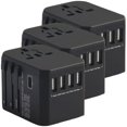 thumbnail image 1 of Adaptador de Viaje Universal TravelXpertBlack 3Pzas 100-240V 50-60Hz 5V 5.6A EU/UK/USA/ AUS Negro., 1 of 2
