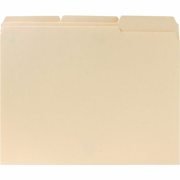 Business Source, BSN211113, 2-Ply 1/3-cut Tab Manila File Folders, 100 / Box