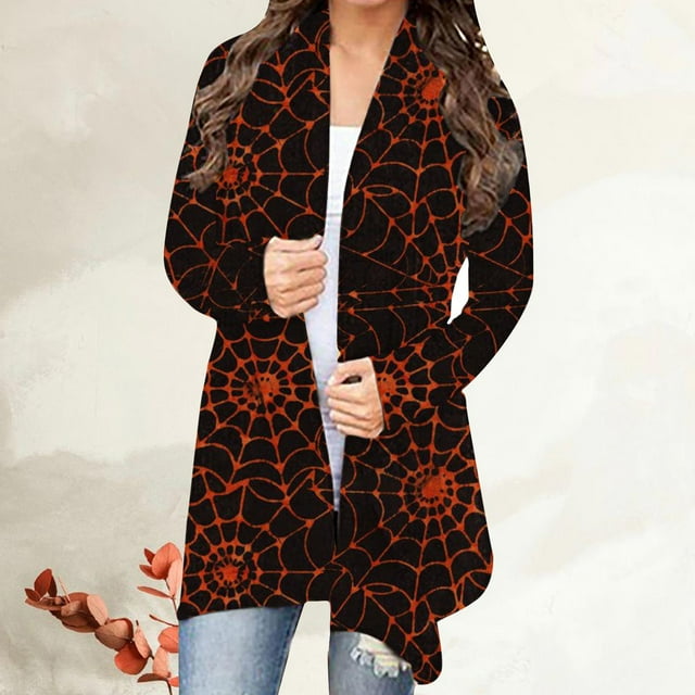 Cardigans pour Femmes Cardigan à Manches Longues à Col Rond Imprimé Floral Veste Boho Cardigan en Solde