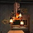 thumbnail image 3 of WUZSTAR 4 Light Rustic Wood Ceiling Light Fixture Industrial Lantern Bar Coffee Farmhouse Decor Hanging Light, 3 of 8