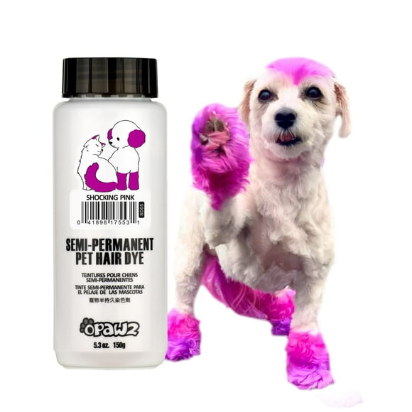 Tinte para el pelo para mascotas OPAWZ semipermanente, color rosa impactante, para perros y gatos