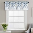 thumbnail image 2 of Navy Blue Eucalyptus Leaves Window Valance for Kitchen, Farm Plant Country Paper Texture Rod Pocket Short Curtain for Small Windows, Light Filtering Decorative Valance, 54 x 18 Inch, 1 Panel, 2 of 9