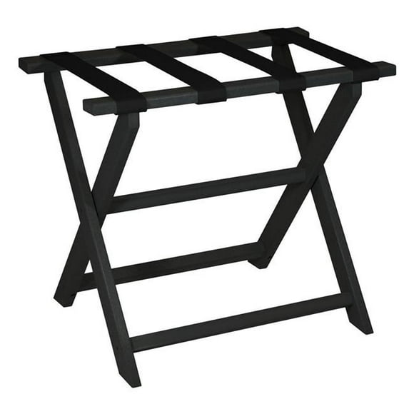 Support à Bagages Pliant Noir Écologique avec Sangles Noires