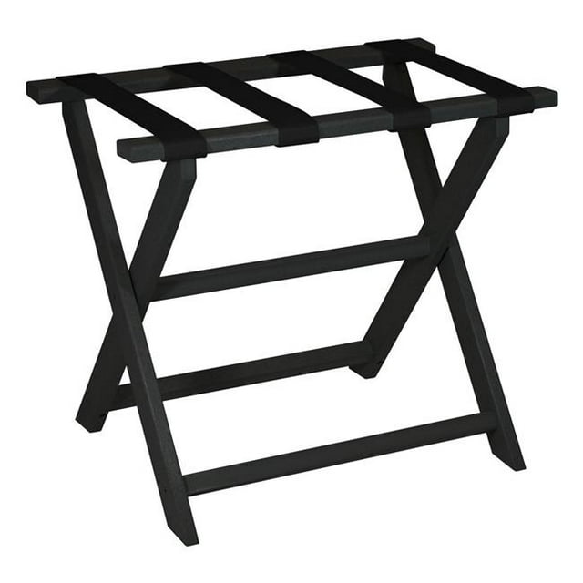 Support à Bagages Pliant Noir Écologique avec Sangles Noires