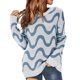 thumbnail image 2 of Gibobby Suéteres para mujer, Suéteres de otoño para mujer 2023 de manga larga a rayas de gran tamaño, suéter de punto casual de moda con cuello redondo(Azul,CH), 2 of 5