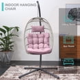 thumbnail image 6 of SWITTE Egg Chair with Stand PE Wicker Swing Chair and Pink Cushion, Indoor & Outdoor, 6 of 6