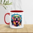 thumbnail image 4 of Hippie Labrador Retriever Portrait oil painting Watercolor Tie-dye Vintage 11oz Accent Two-tone Mug Lab Dog Lover Gifts Coffee Tea Cup - 00015, 4 of 5
