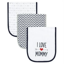 Luvable Friends Infant Boy Cotton Burp Cloths with Fiber Filling, Boy Mommy, One Size