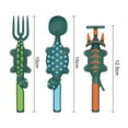 thumbnail image 5 of Shoreew Dinosaur Toddler Utensils Set Fork Spoon Pusher Kids Cutlery Set for Fun Mealtime Adventures BPA-Free Kitchen Utensils for Self-Feeding Independence, 5 of 6