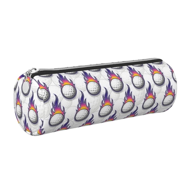 Disketp Golf balls Estuche Organizador de Lápices de Cuero, Estuche de Oficina con Cremallera para Bolígrafo y Lápiz