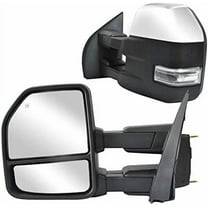 WLLW Towing Mirrors for Ford F150 Pickup Truck 2015 2016 2017 2018 2019 2020 Power Heated Turn Signal Light Tow Mirrors 8 Pin Plug Chrome Cap