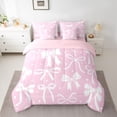 thumbnail image 2 of Feelyou Fashion Bow-tie Kid Bedding Comforter Set 7pcs, Princess Ribbon King Bedding Sets, 2 of 8