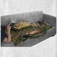 thumbnail image 6 of Fountain Soft Flannel Fleece Blanket, Garden of a Dreamy Castle with Ivy Roses on Stone Walls and Streaming Fount, Cozy Plush for Indoor and Outdoor Use, 50" x 70", Fawn Multicolor, by Ambesonne, 6 of 6