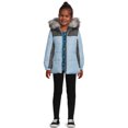 thumbnail image 4 of Weather Tamer Girls Hooded Long Sleeve Colorblocked Winter Puffer Coat, Sizes 4-16, 4 of 5