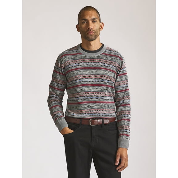 Chaps Men’s and Big Men’s Fair Isle Crewneck Sweater, Sizes S-2XL