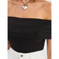 thumbnail image 5 of Off-Shoulder Ruched Bodycon Crop Top, 5 of 6