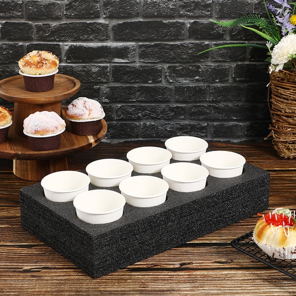 OFFIGAM Black EPE Coffee Cup Carrier Tray, Reusable Lightweight Drink Holder for Home, Fits 2 Cups Perfectly
