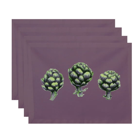 Simply Daisy, 18 x 14 inch, Artichoke Placemat (set of 4), Light Purple