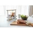 thumbnail image 3 of Yamazaki Home Tabletop Storage Caddy, White, Steel + Wood, Supports 4.4 pounds, Handles, No Assembly, 3 of 5