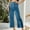 Sky Blue, variant on Women's Solid Wide Leg Jeans High Waisted Zimbaplatinum Stretchy Straight Leg Jeans Buttoned Loose Denim Pants With Pocket Ladies Denim Woman Jean Pants Temp Life Leggings