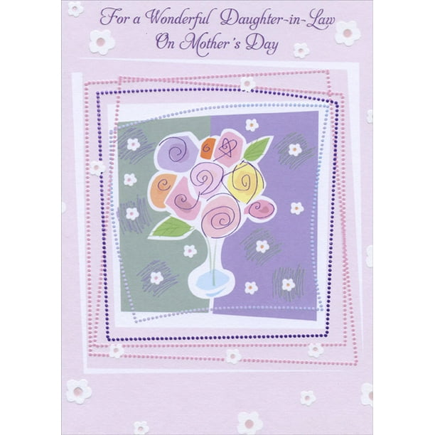 Daughter In Law Mothers Day Designer Greetings Abstract Vase Of Flowers: Daughter In Law Mother's Day  Card - Walmart.com