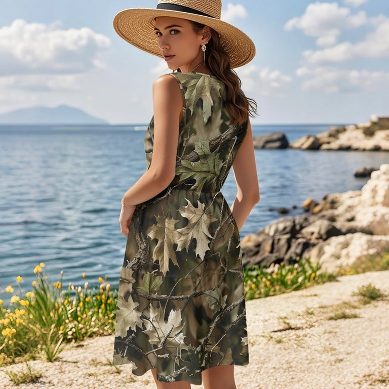 camo casual dress AKIRA Now You See Me Camo Print Maxi Dress