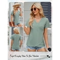 thumbnail image 7 of Hibeli Women Eyelet Pattern Wrap V Neck Short Sleeve Solid Color Top, 7 of 7